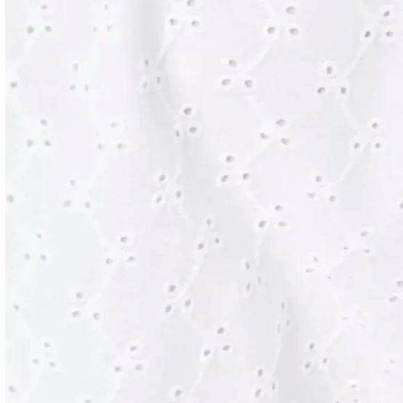 Lilly Pulitzer White Ditsy Vine Eyelet Short Puff Sleeved XL Blouse 🆕📦⌚🏃💨⚡🚚 - Picture 7 of 16